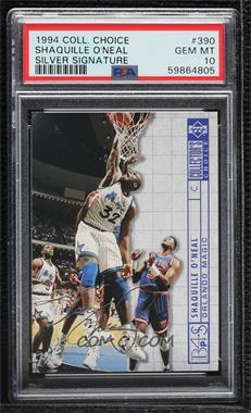 1994-95 Upper Deck Collector's Choice - [Base] - Silver Signature #390 - Shaquille O'Neal [PSA 10 GEM MT]