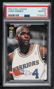 1994-95 Upper Deck Collector's Choice - [Base] #200 - Chris Webber [PSA 10 GEM MT]