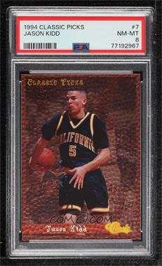 1994 Classic - Classic Picks #7 - Jason Kidd /24900 [PSA 8 NM‑MT]