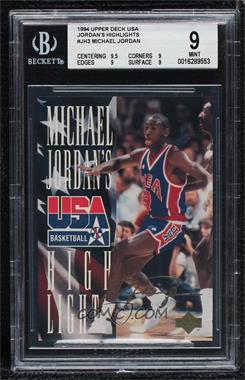 1994 Upper Deck USA Basketball - Michael Jordan's Highlights #JH3 - Michael Jordan [BGS 9 MINT]