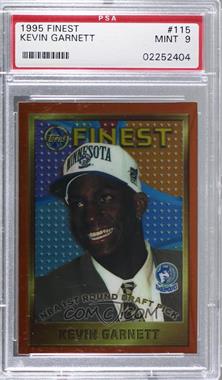 1995-96 Topps Finest - [Base] #115 - Kevin Garnett [PSA 9 MINT]