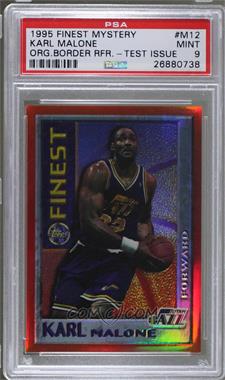 1995-96 Topps Finest - Test Issue Mystery Finest - Border Refractor #M12 - Karl Malone [PSA 9 MINT]