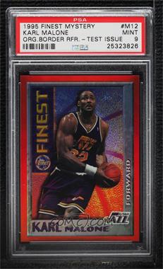 1995-96 Topps Finest - Test Issue Mystery Finest - Border Refractor #M12 - Karl Malone [PSA 9 MINT]