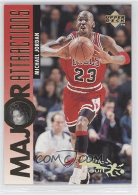 1995-96 Upper Deck - [Base] - Electric Court #341 - Major Attractions - Michael Jordan, Queen Latifah