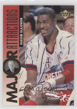 1995-96 Upper Deck - [Base] - Electric Court #343 - Major Attractions - Hakeem Olajuwon, Corbin Bernsen