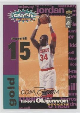 1995-96 Upper Deck Collector's Choice - Crash the Game Redemption Assists/Rebounds - Gold #C16.3 - Hakeem Olajuwon (April 15)