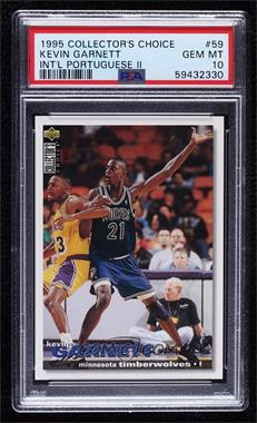 1995-96 Upper Deck Collector's Choice International Portuguese II - [Base] #59 - Kevin Garnett [PSA 10 GEM MT]