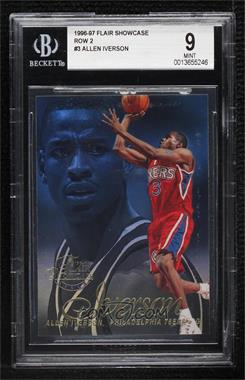 1996-97 Flair Showcase - [Base] - Row 2 #3 - Allen Iverson [BGS 9 MINT]