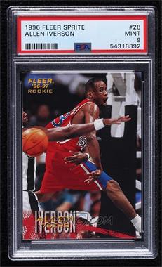 1996-97 Fleer Sprite - Food Issue [Base] #28 - Allen Iverson [PSA 9 MINT]