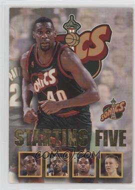 1996-97 NBA Hoops - Starting Five #25 - Shawn Kemp, Gary Payton, Hersey Hawkins, Sam Perkins, Detlef Schrempf (Seattle Sonics) [Noted]