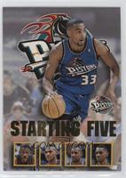 Grant Hill, Joe Dumars, Lindsey Hunter, Stacey Augmon, Otis Thorpe (Detroit Pis…