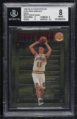 1996-97 Score Board Autographed Basketball - Pure Performance - Gold #PP17 - Steve Nash [BGS 8 NM‑MT]