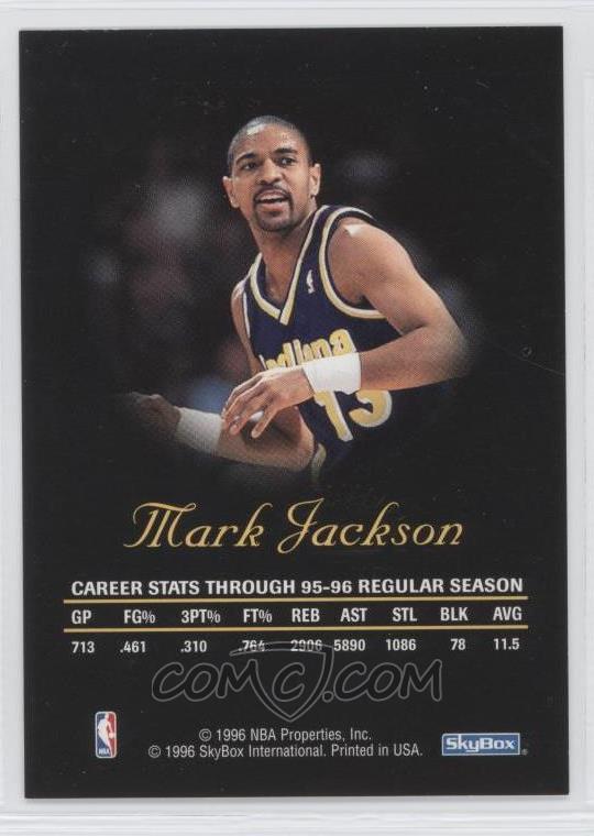mark jackson rookie card 1996 97 skybox premium autographics black ink mark jackson rookie card 1996 97 skybox premium autographics black ink