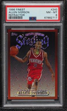 1996-97 Topps Finest - [Base] - Refractor #240 - Common - Bronze - Allen Iverson [PSA 8 NM‑MT]