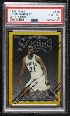 1996-97 Topps Finest - [Base] #138 - Rare - Gold - Kevin Garnett [PSA 8 NM‑MT]