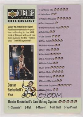 1996-97 Upper Deck Collector's Choice - [Base] #197 - Checklist - Antonio McDyess, Eddie Jones