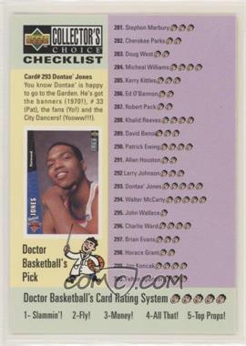 1996-97 Upper Deck Collector's Choice - [Base] #398 - Checklist - Dontae' Jones, Allen Iverson