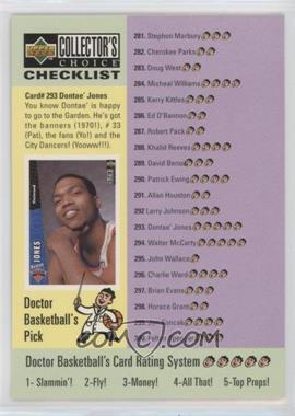 1996-97 Upper Deck Collector's Choice - [Base] #398 - Checklist - Dontae' Jones, Allen Iverson