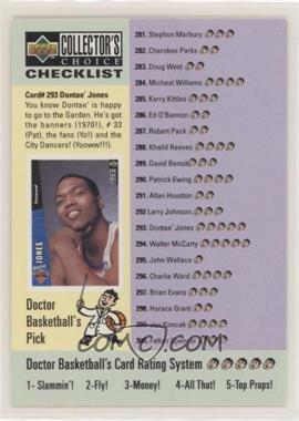 1996-97 Upper Deck Collector's Choice - [Base] #398 - Checklist - Dontae' Jones, Allen Iverson