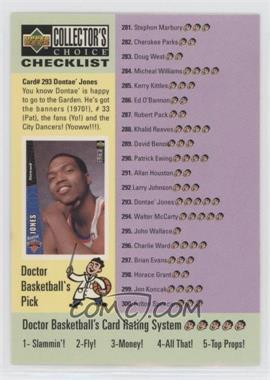 1996-97 Upper Deck Collector's Choice - [Base] #398 - Checklist - Dontae' Jones, Allen Iverson