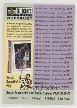1996-97 Upper Deck Collector's Choice - [Base] #400 - Checklist - John Starks, Michael Jordan, Anfernee Hardaway
