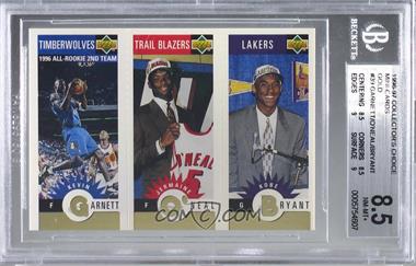 1996-97 Upper Deck Collector's Choice - Upper Deck Mini-Cards - Gold #M129-158-139 - Kevin Garnett, Jermaine O'Neal, Kobe Bryant [BGS 8.5 NM‑MT+]