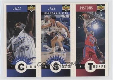 1996-97 Upper Deck Collector's Choice - Upper Deck Mini-Cards #M115-174-172 - Antoine Carr, Otis Thorpe, John Stockton