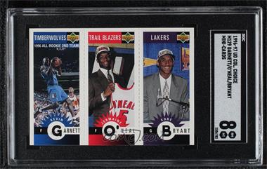 1996-97 Upper Deck Collector's Choice - Upper Deck Mini-Cards #M129-158-139 - Kevin Garnett, Jermaine O'Neal, Kobe Bryant [SGC 8 NM/Mt]