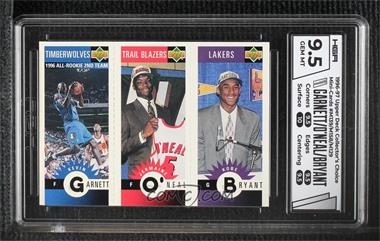 1996-97 Upper Deck Collector's Choice - Upper Deck Mini-Cards #M129-158-139 - Kevin Garnett, Jermaine O'Neal, Kobe Bryant [HGA 9.5 GEM MINT]