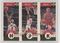 Ron Harper, Michael Jordan, Steve Kerr [EX to NM]