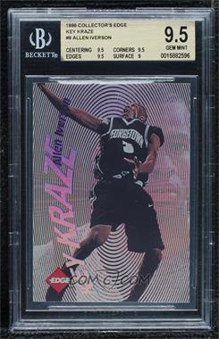 1996 Collector's Edge Rookie Rage - Key Kraze #9 - Allen Iverson /3200 [BGS 9.5 GEM MINT]