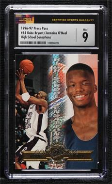 1996 Press Pass - [Base] #44 - Kobe Bryant, Jermaine O'Neal [CSG 9 Mint]