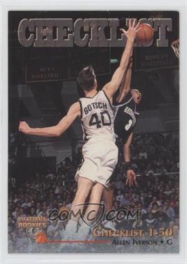 1996 Score Board Basketball Rookies - [Base] #79 - Checklist - Allen Iverson [EX to NM]