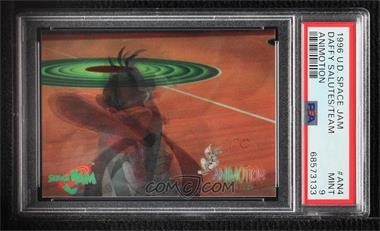 1996 Upper Deck Space Jam - Animotion #AN4 - Daffy Salutes the Team [PSA 9 MINT]