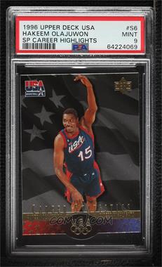 1996 Upper Deck USA Basketball Deluxe Gold Edition - SP #S6 - Hakeem Olajuwon [PSA 9 MINT]