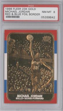 1997-00 23KT Gold Card Fleer Reprints - Rookies #J867.4 - Michael Jordan 1986-87 (Color Border) [PSA 8 NM‑MT]