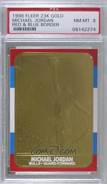 1997-00 23KT Gold Card Fleer Reprints - Rookies #J867.4 - Michael Jordan 1986-87 (Color Border) [PSA 8 NM‑MT]