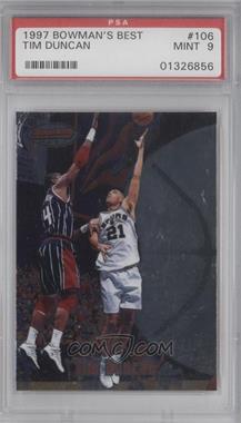 1997-98 Bowman's Best - [Base] #106 - Tim Duncan [PSA 9 MINT]