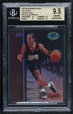 1997-98 Bowman's Best - Best Techniques - Refractor #T9 - Allen Iverson [BGS 9.5 GEM MINT]