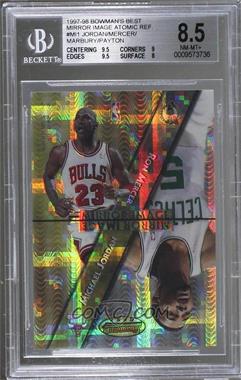 1997-98 Bowman's Best - Mirror Image - Atomic Refractor #MI1 - Michael Jordan, Ron Mercer, Gary Payton, Stephon Marbury [BGS 8.5 NM‑MT+]