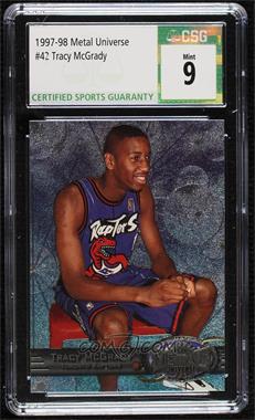 1997-98 Metal Universe - [Base] #42 - Tracy McGrady [CSG 9 Mint]