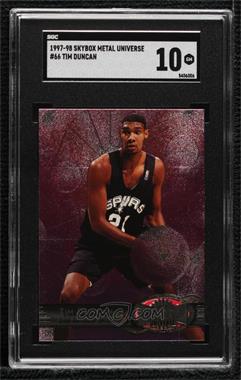 1997-98 Metal Universe - [Base] #66 - Tim Duncan [SGC 10 GEM]