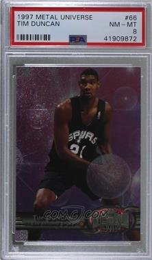 1997-98 Metal Universe - [Base] #66 - Tim Duncan [PSA 8 NM‑MT]