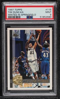 1997-98 Topps - [Base] - Minted in Springfield Gold #115 - Tim Duncan [PSA 9 MINT]