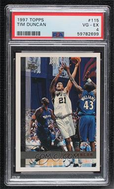 1997-98 Topps - [Base] #115 - Tim Duncan [PSA 4 VG‑EX]