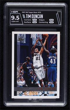 1997-98 Topps - [Base] #115 - Tim Duncan [HGA 9.5 GEM MINT]