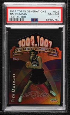 1997-98 Topps - Generations - Refractor #G28 - Tim Duncan [PSA 8 NM‑MT]