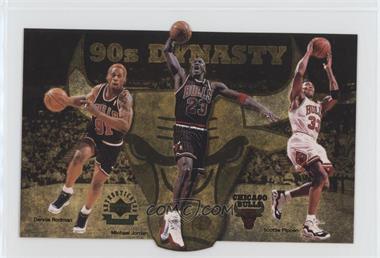 1997-98 Upper Deck - Chicago Bulls 90's Dynasty Jumbo #_NoN - Dennis Rodman, Michael Jordan, Scottie Pippen, Toni Kukoc, Ron Harper, Luc Longley /15000