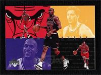 Michael Jordan, Dennis Rodman, Toni Kukoc, Ron Harper, Scottie Pippen