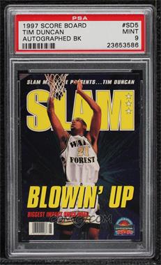 1997 Score Board Autographed Basketball - Slam Magazine Tim Duncan #SD5 - Tim Duncan [PSA 9 MINT]